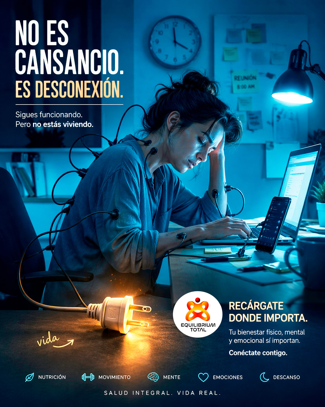 Mujer joven agobiada de trabajo