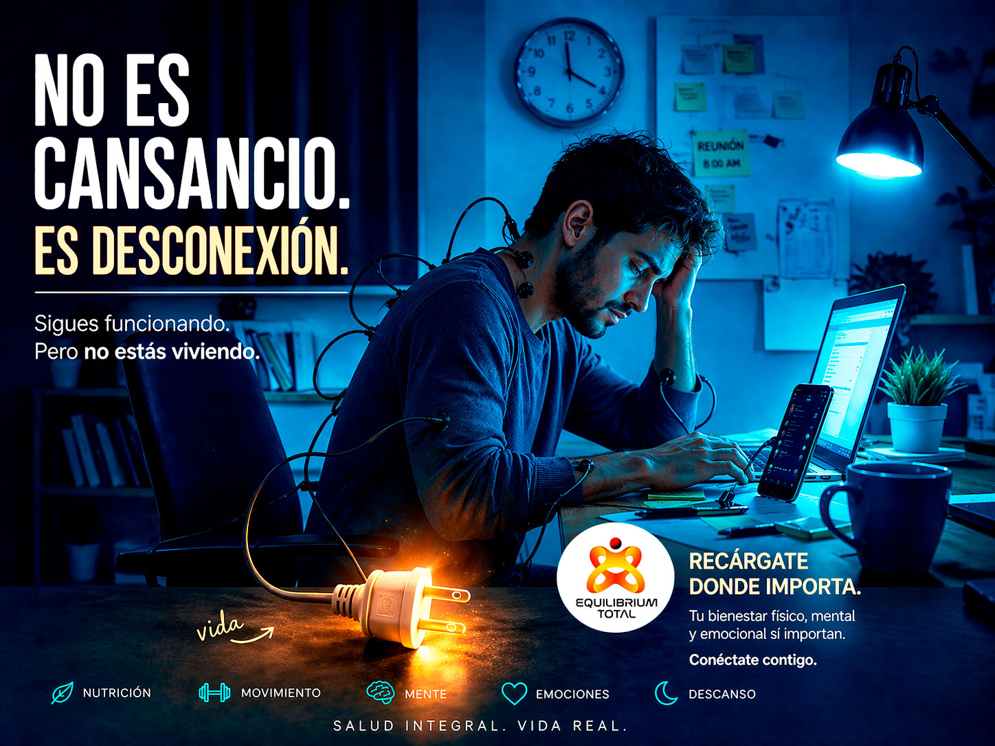 Hombre joven agobiado de trabajo