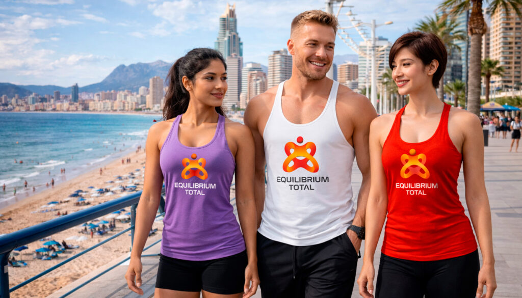 tres instructores de Equilibrium Total paseando por Benidorm